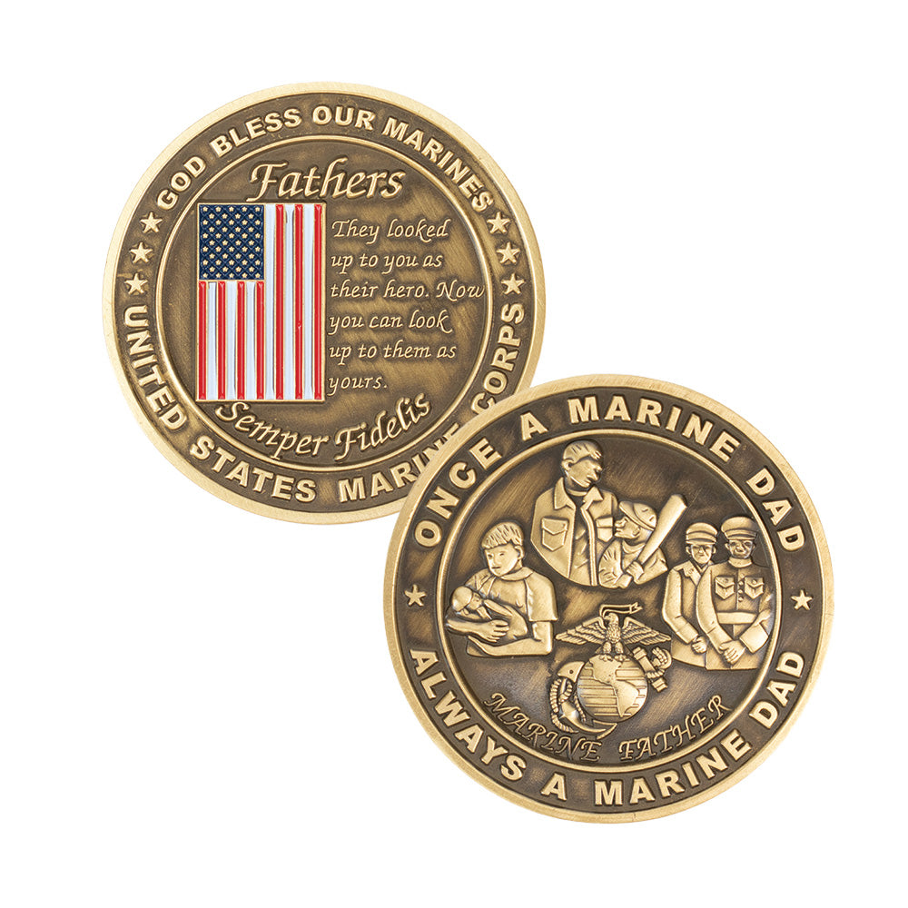 Marine Dad Challenge Coin