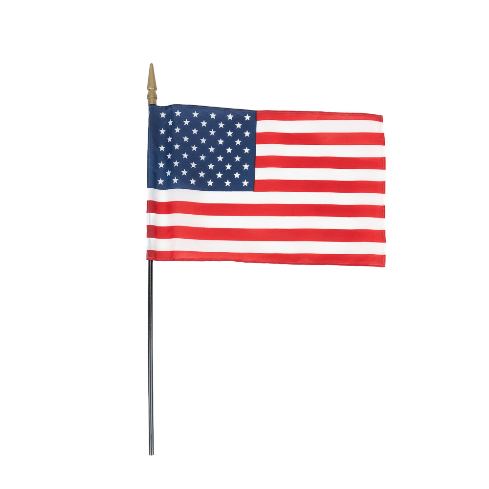 Rayon US Flag with Staff 8″ x 12″