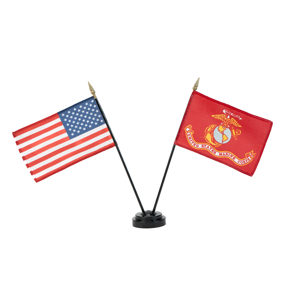 US & USMC Mini Flag Set