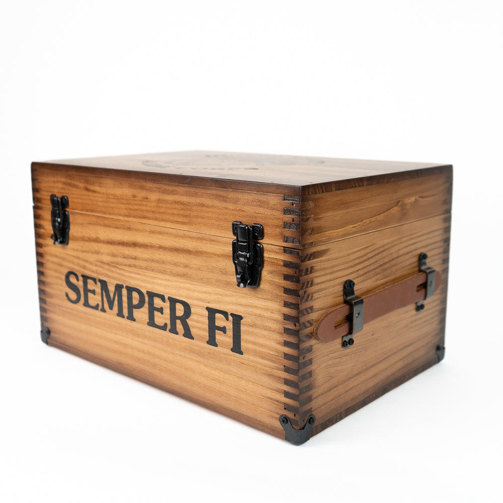 Wooden Footlocker with Leather Handles