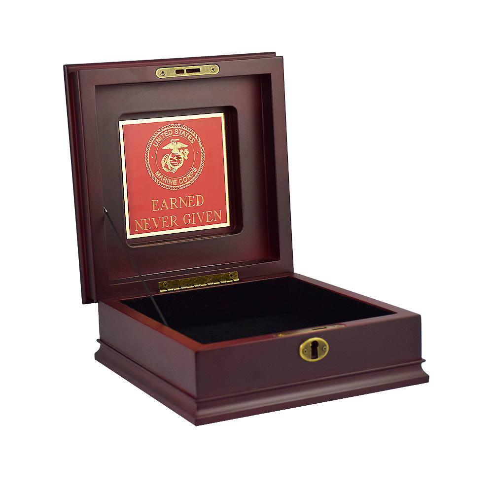 Desktop Box with USMC Emblem Medallion