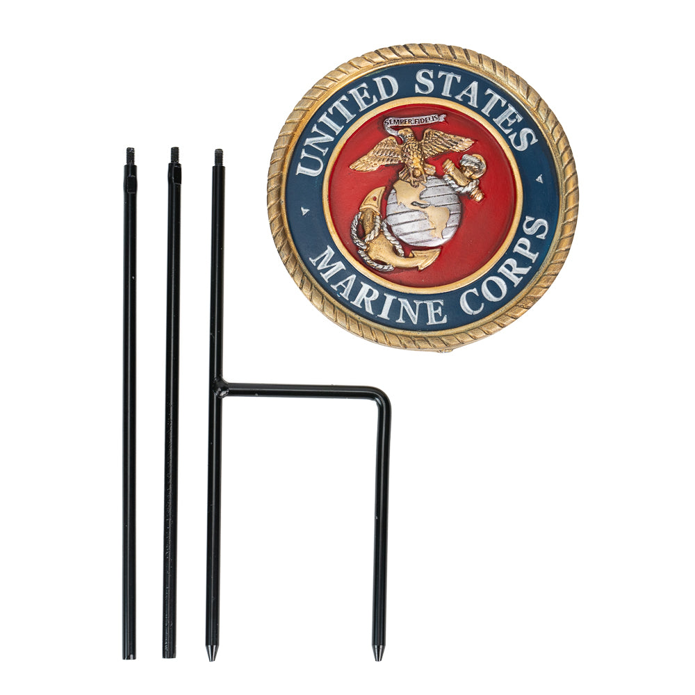 USMC Emblem Garden Stake