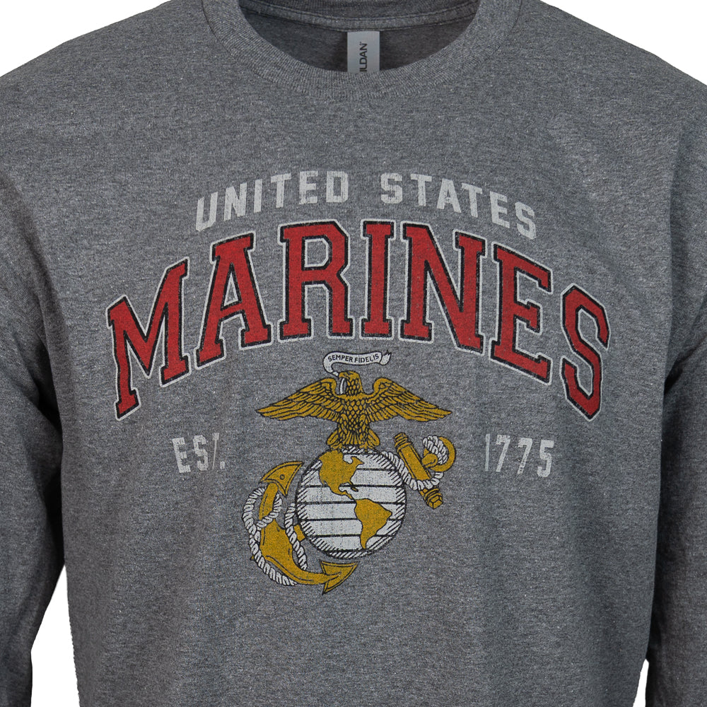 USMC Vintage Block LS T-Shirt