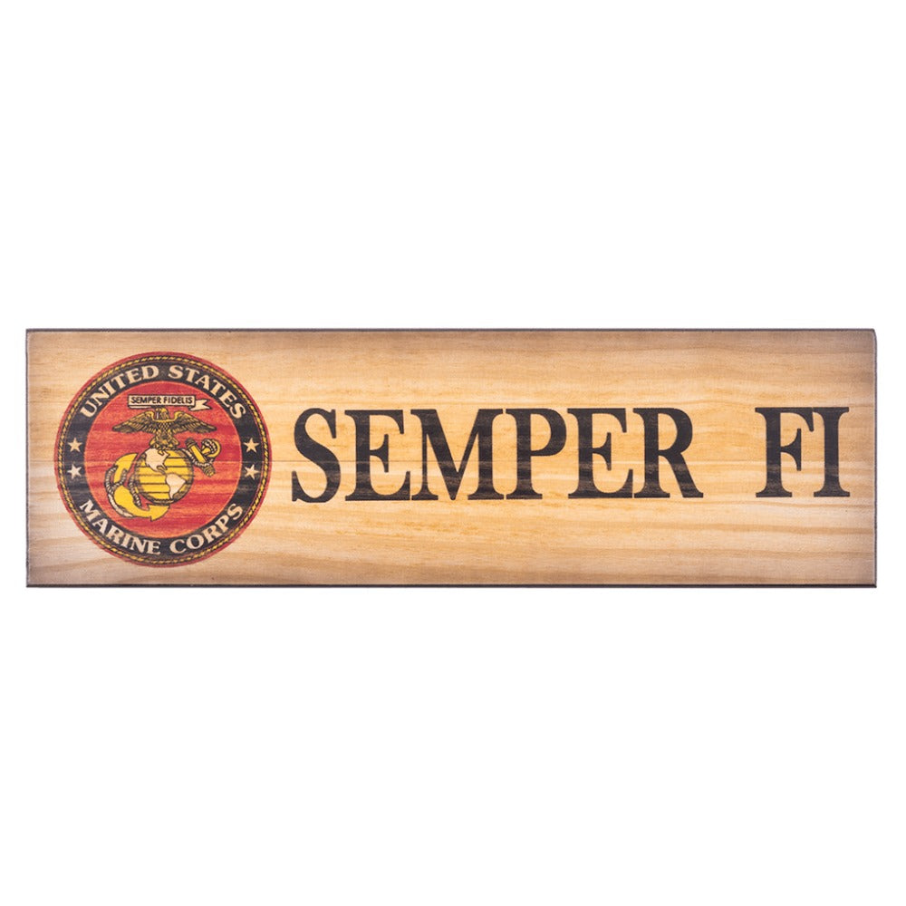 Wooden Semper Fi Wall Sign