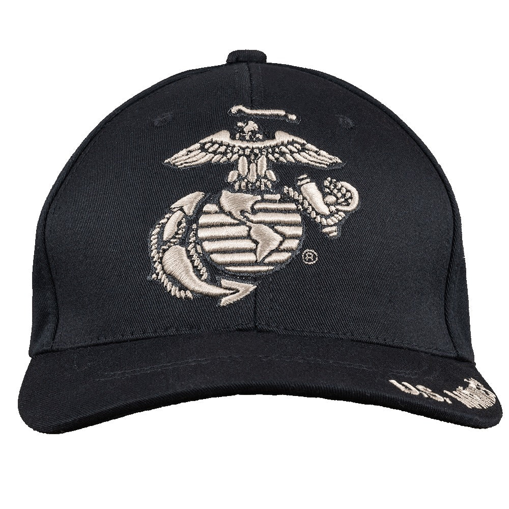 Black US Marines Hat w/Tan EGA