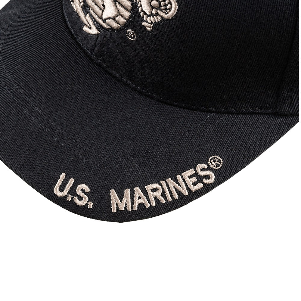 Black US Marines Hat w/Tan EGA
