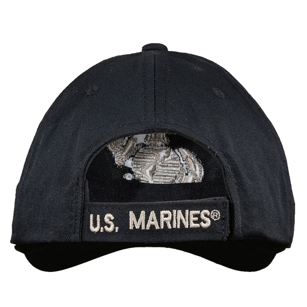 Black US Marines Hat w/Tan EGA