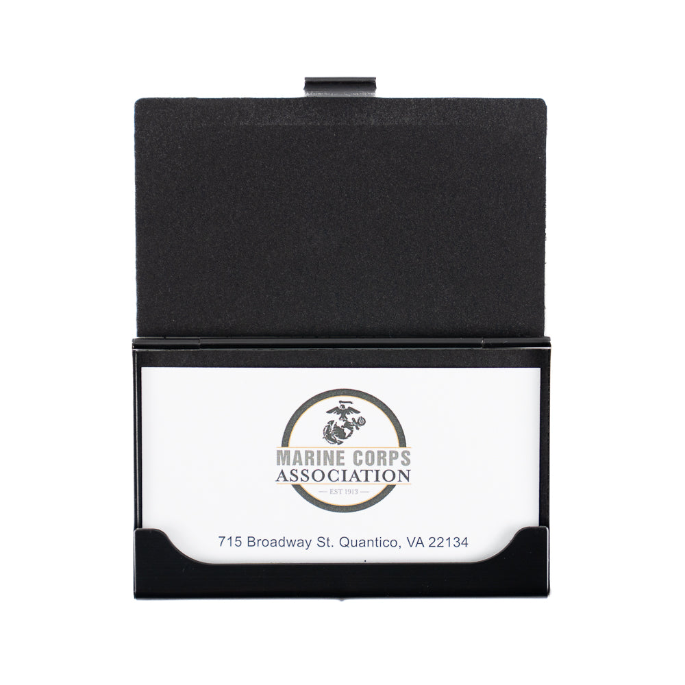 Black Steel Business Card Case
