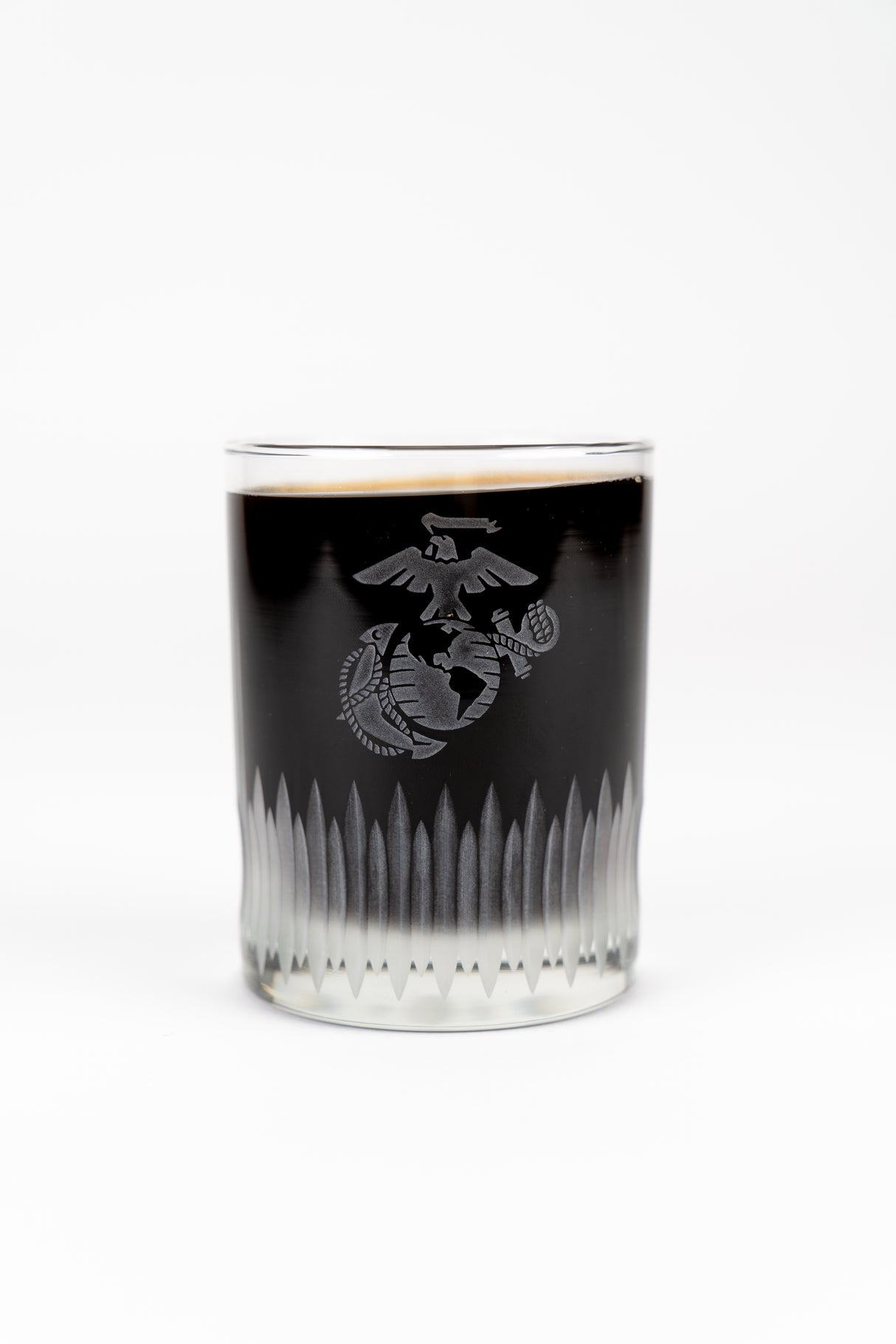 EGA Etched Spear-Cut Rocks Glass 14oz