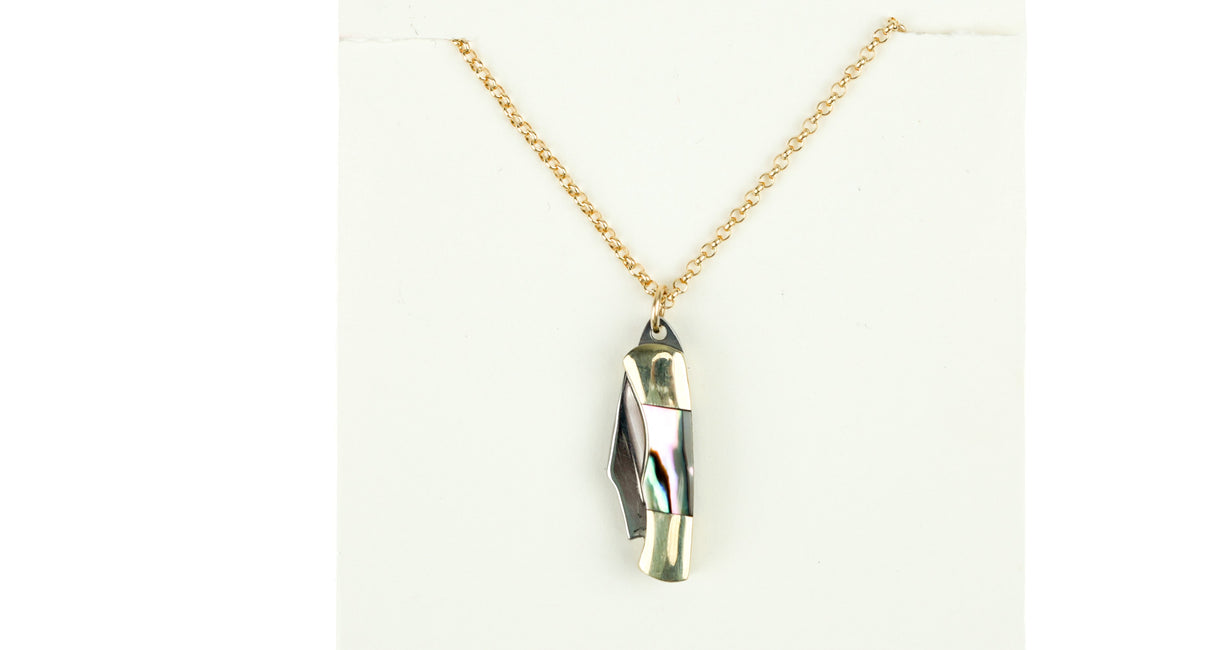 Aliza Necklace-Sm Folding Knife w/14K Gold Fill