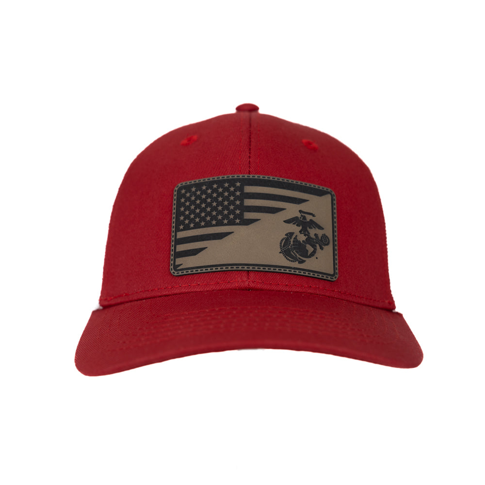 Red/White Trucker Hat Split Flag