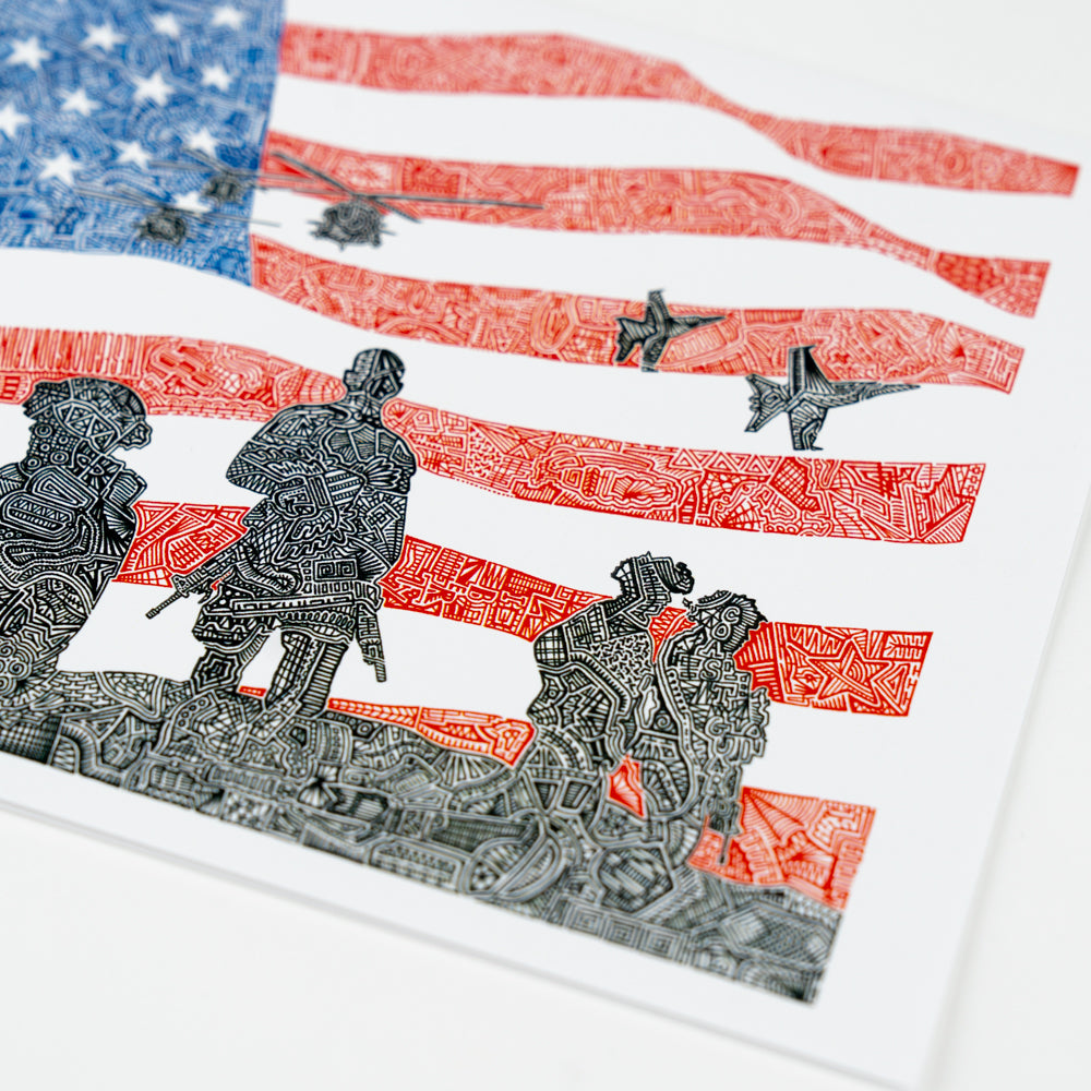 American Heroes Notecard-Hidden Images Art