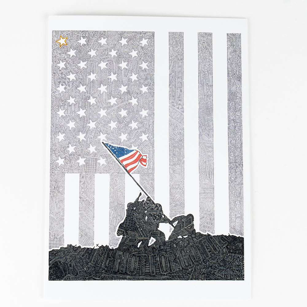 Iwo Jima Notecard-Hidden Images Art