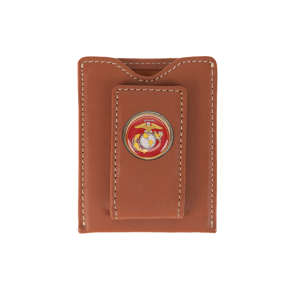 Marines Money Clip Wallet-Brown