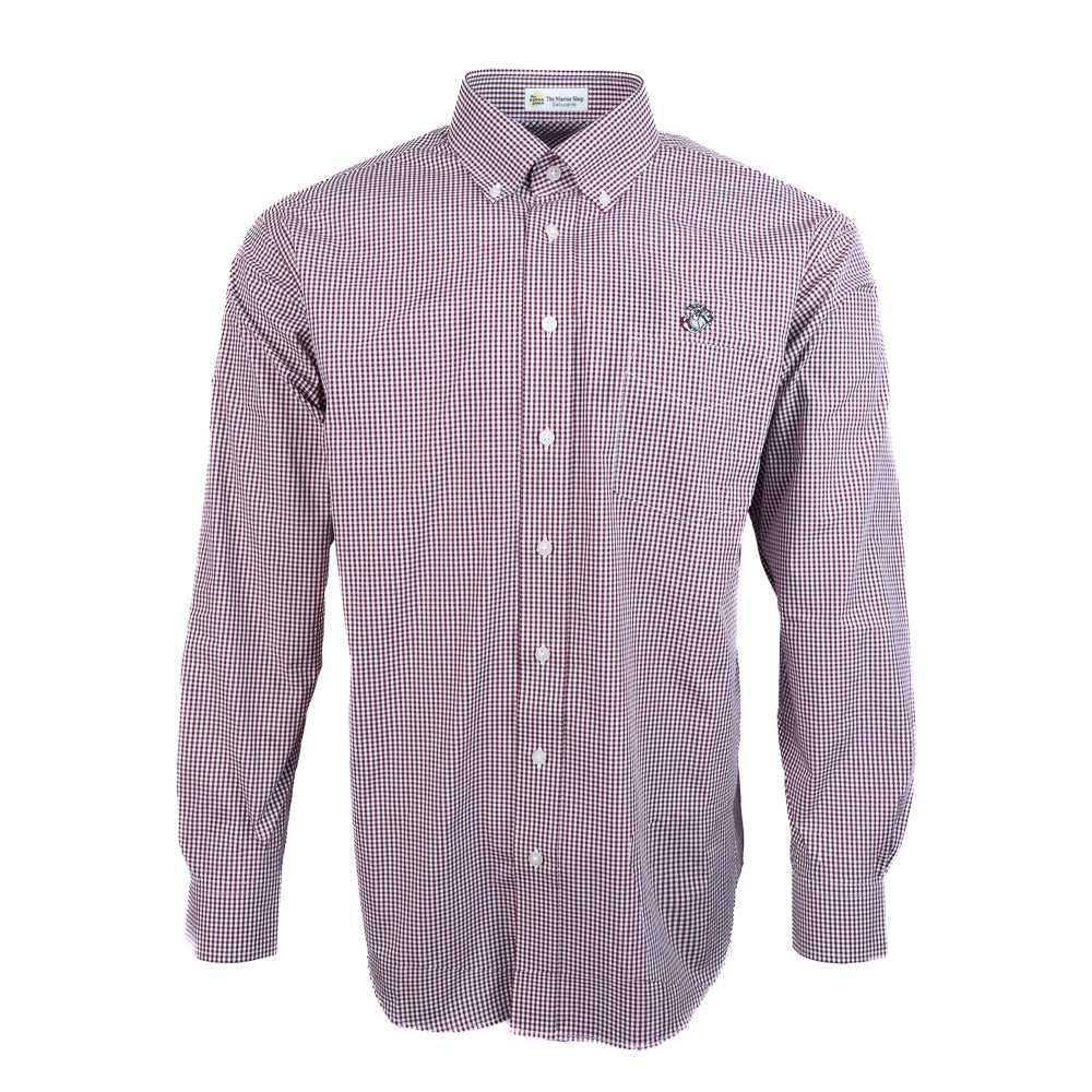 Gingham EGA Button Down-Burgundy