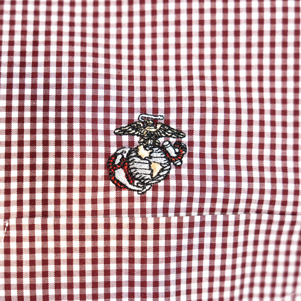 Gingham EGA Button Down-Burgundy