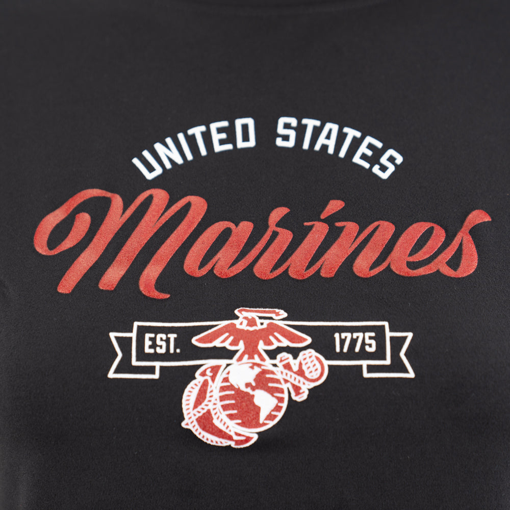 Women's Marines Athletic Soft Touch Tee-Black