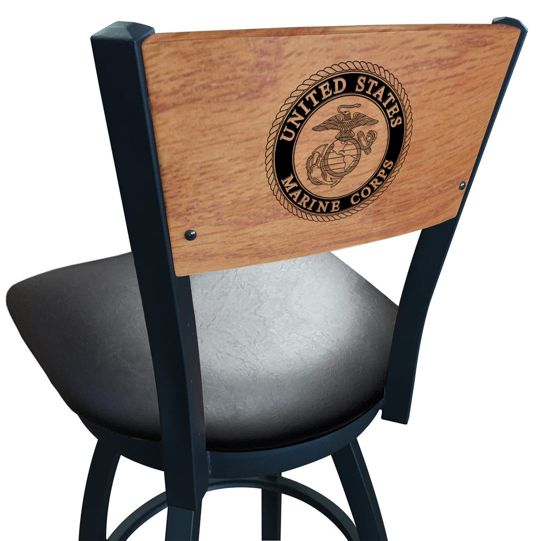 USMC Swivel Bar Stool with Vinyl Seat