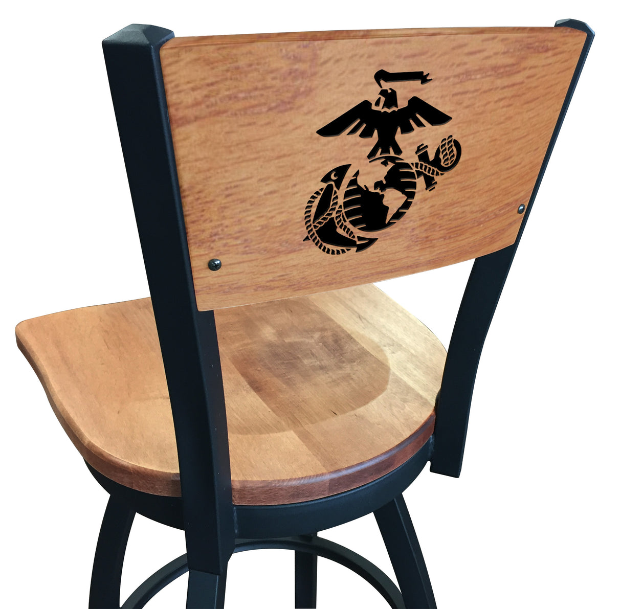 EGA Swivel Bar Stool with Wooden Seat