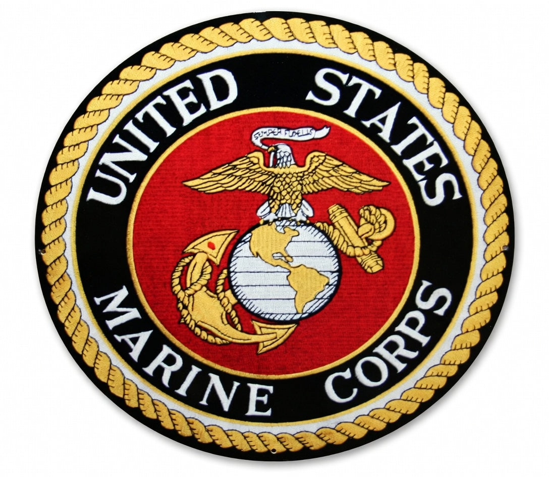 USMC Flat Round Steel Sign 19"