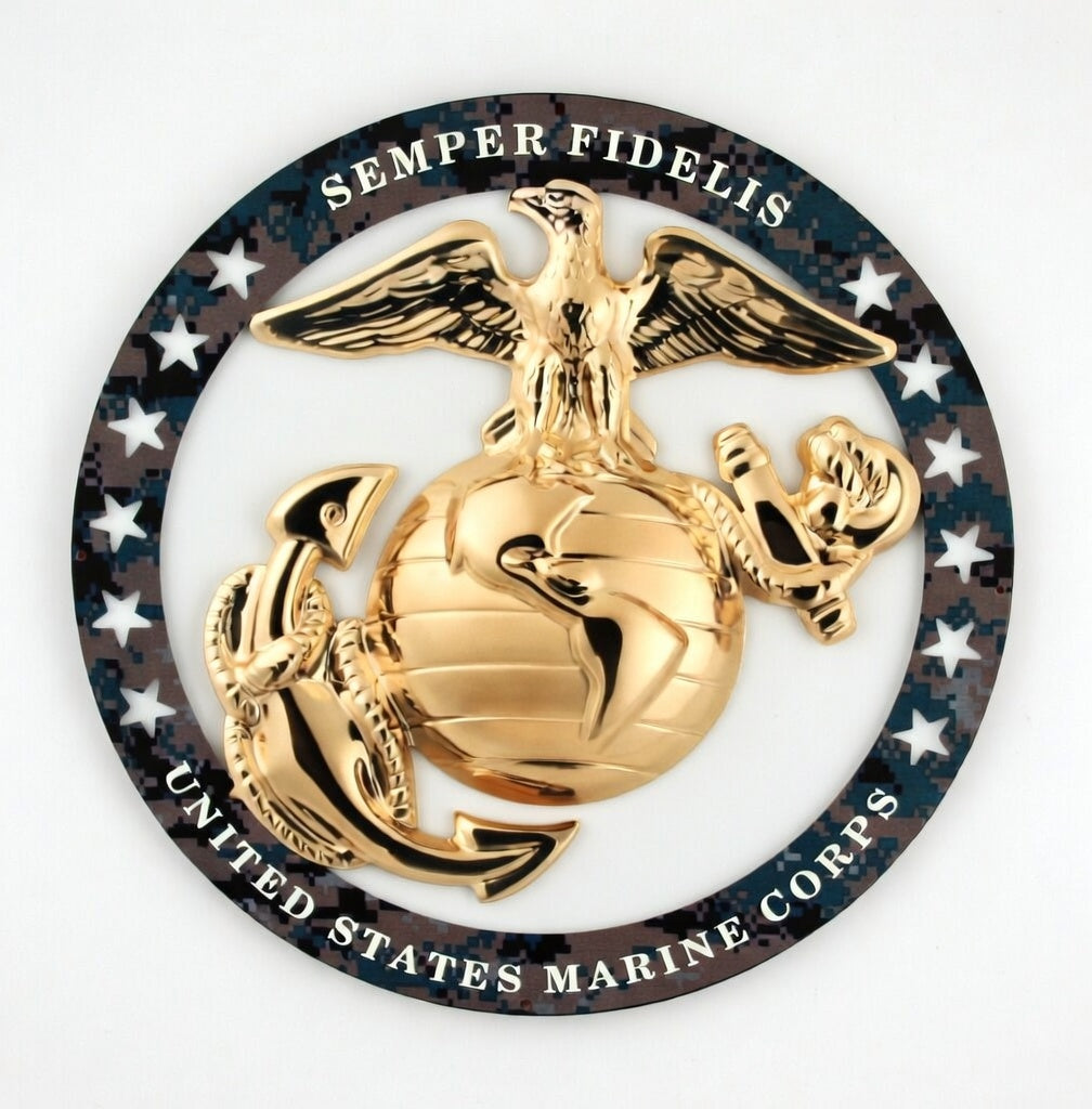 USMC Enlisted EGA Semper Fi Steel Sign 19"