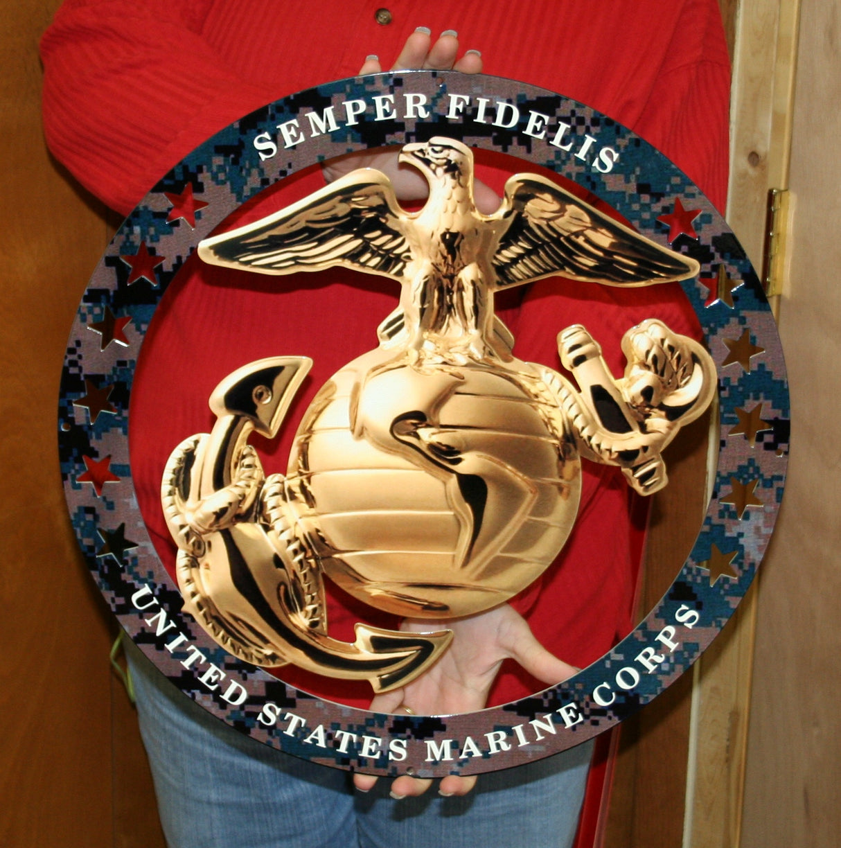 USMC Enlisted EGA Semper Fi Steel Sign 19"
