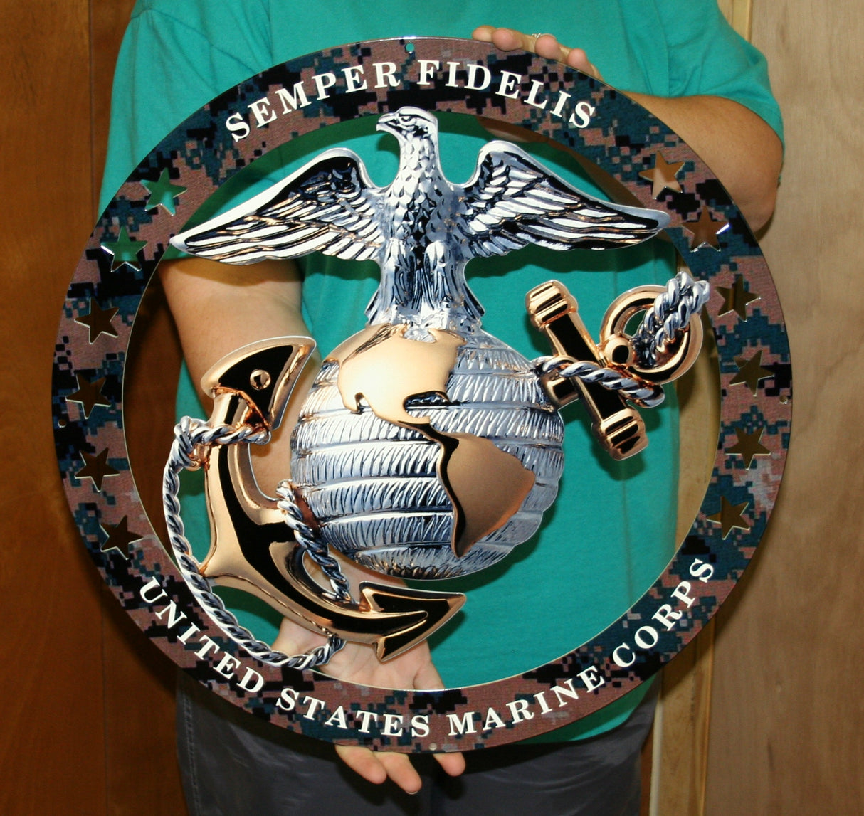 USMC Officer EGA Semper Fi Steel Sign 19"