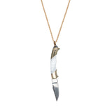 Harlow Necklace-Lg Folding Knife w/Gold Fill Chain