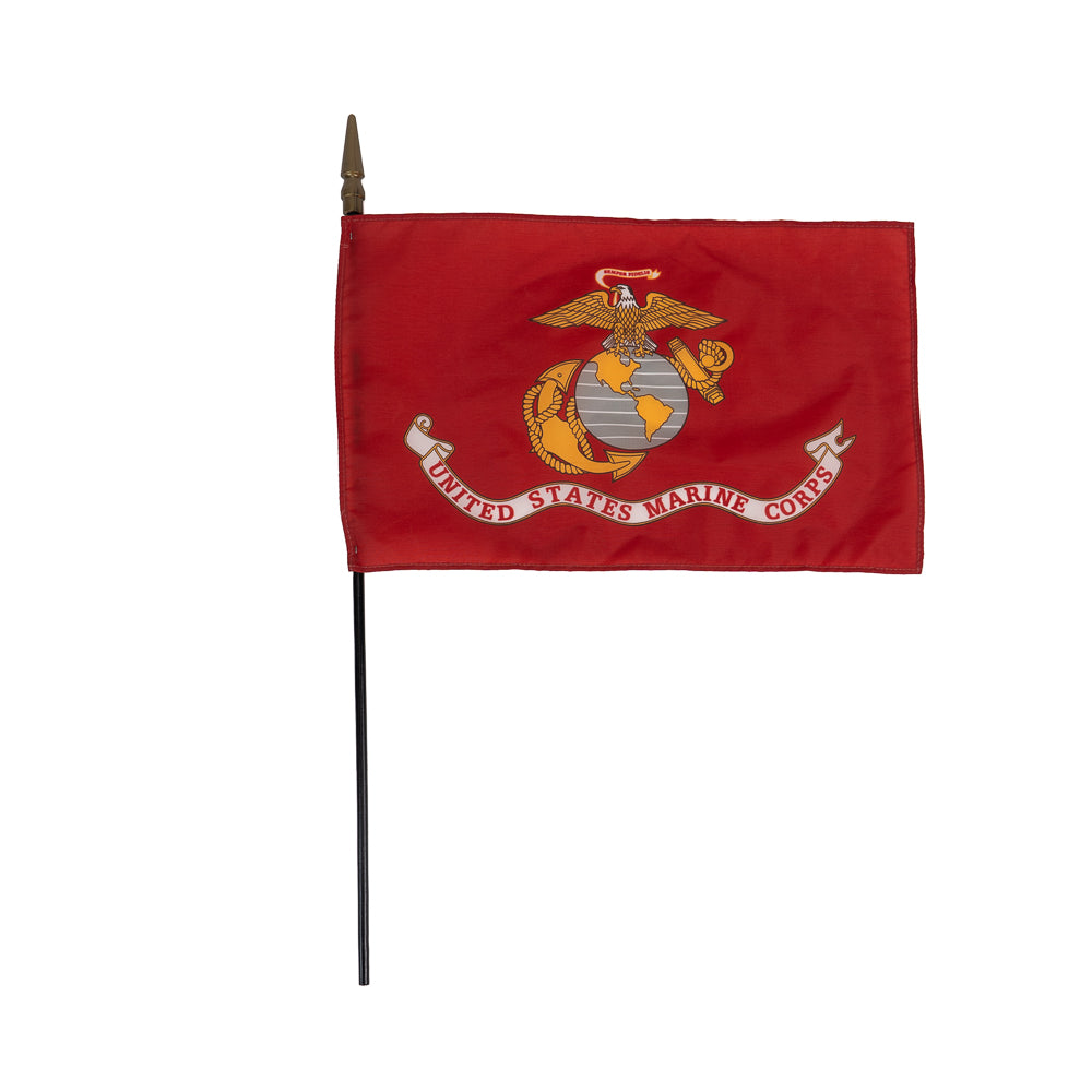 Marine Corps Flag with Staff 8″x12″