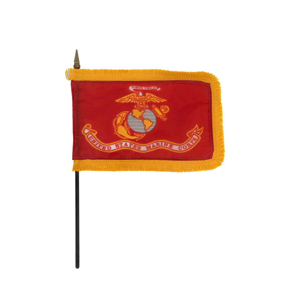 USMC Miniature Flag with Fringe