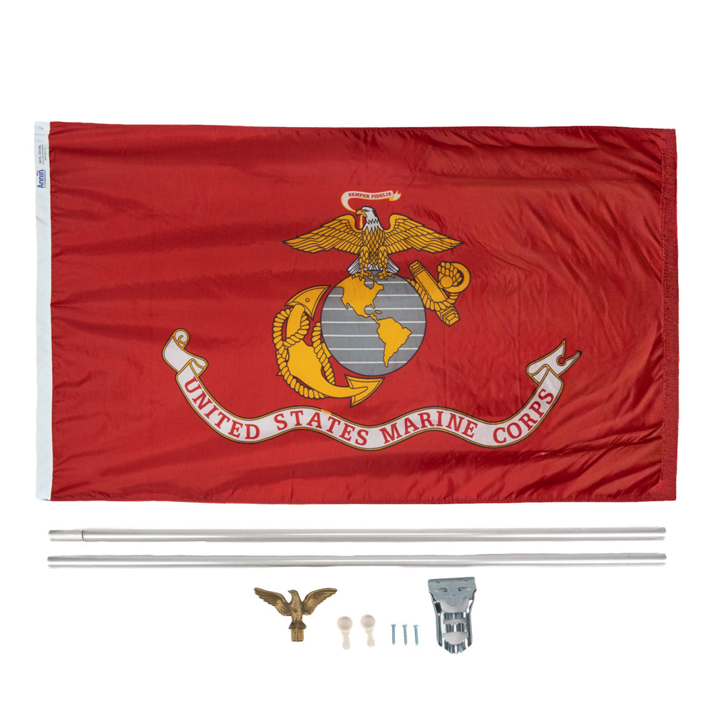 Marine Corps Nylon Flag with Kit (3"x5")