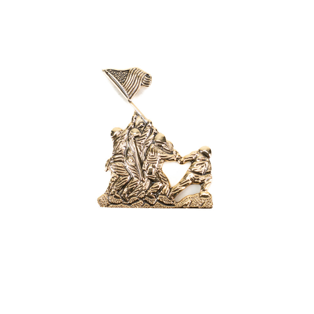 Gold Iwo Jima Flag Raising Pin