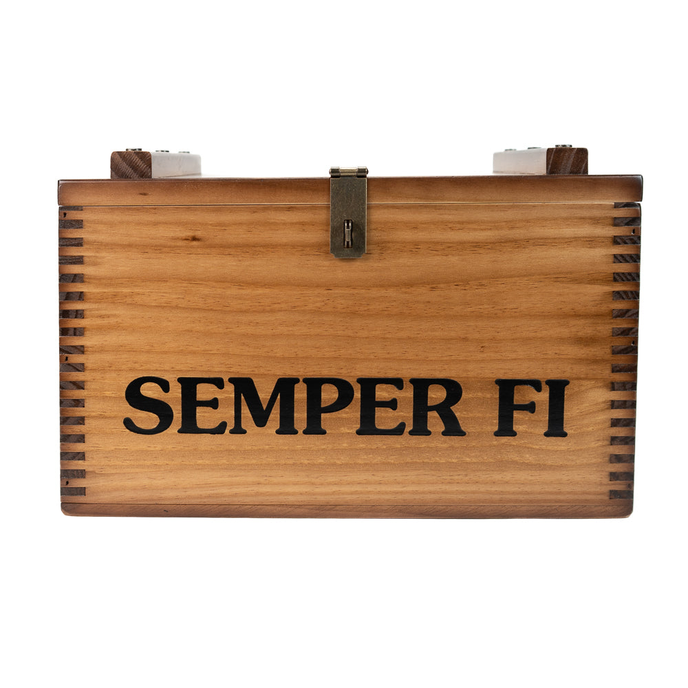 Wooden USMC Ammo Box with Hasp for Lock