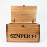 Wooden USMC Ammo Box with Hasp for Lock