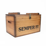 Wooden USMC Ammo Box with Hasp for Lock