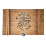 Wooden USMC Ammo Box with Hasp for Lock