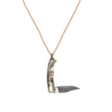 Harlow Necklace-Lg Folding Knife w/Gold Fill Chain