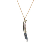Harlow Necklace-Lg Folding Knife w/Gold Fill Chain