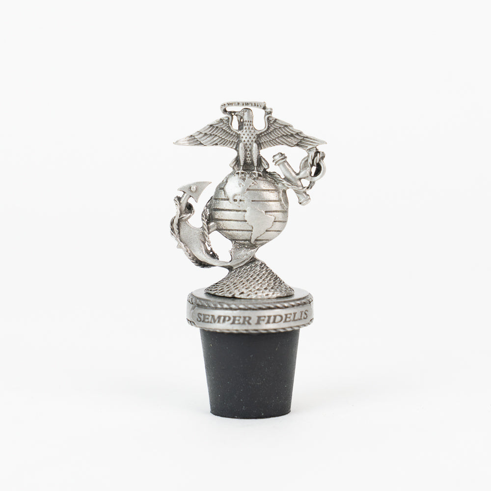Pewter USMC Emblem Bottle Stopper