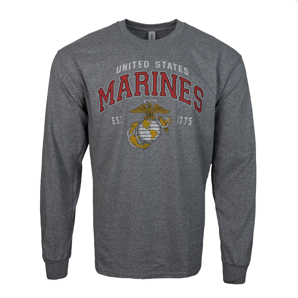USMC Vintage Block LS T-Shirt