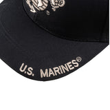 Black US Marines Hat w/Tan EGA