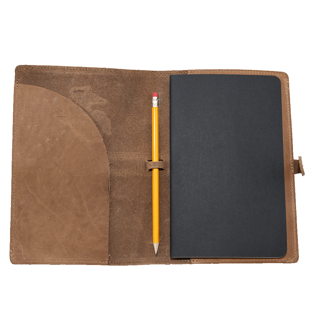Fine Leather A5 Moleskine Journal-Tan