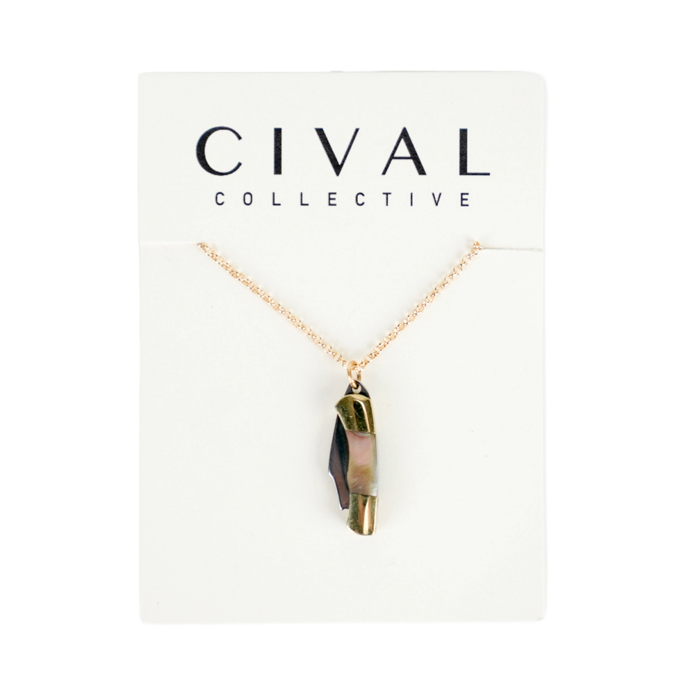 Aliza Necklace-Sm Folding Knife w/14K Gold Fill