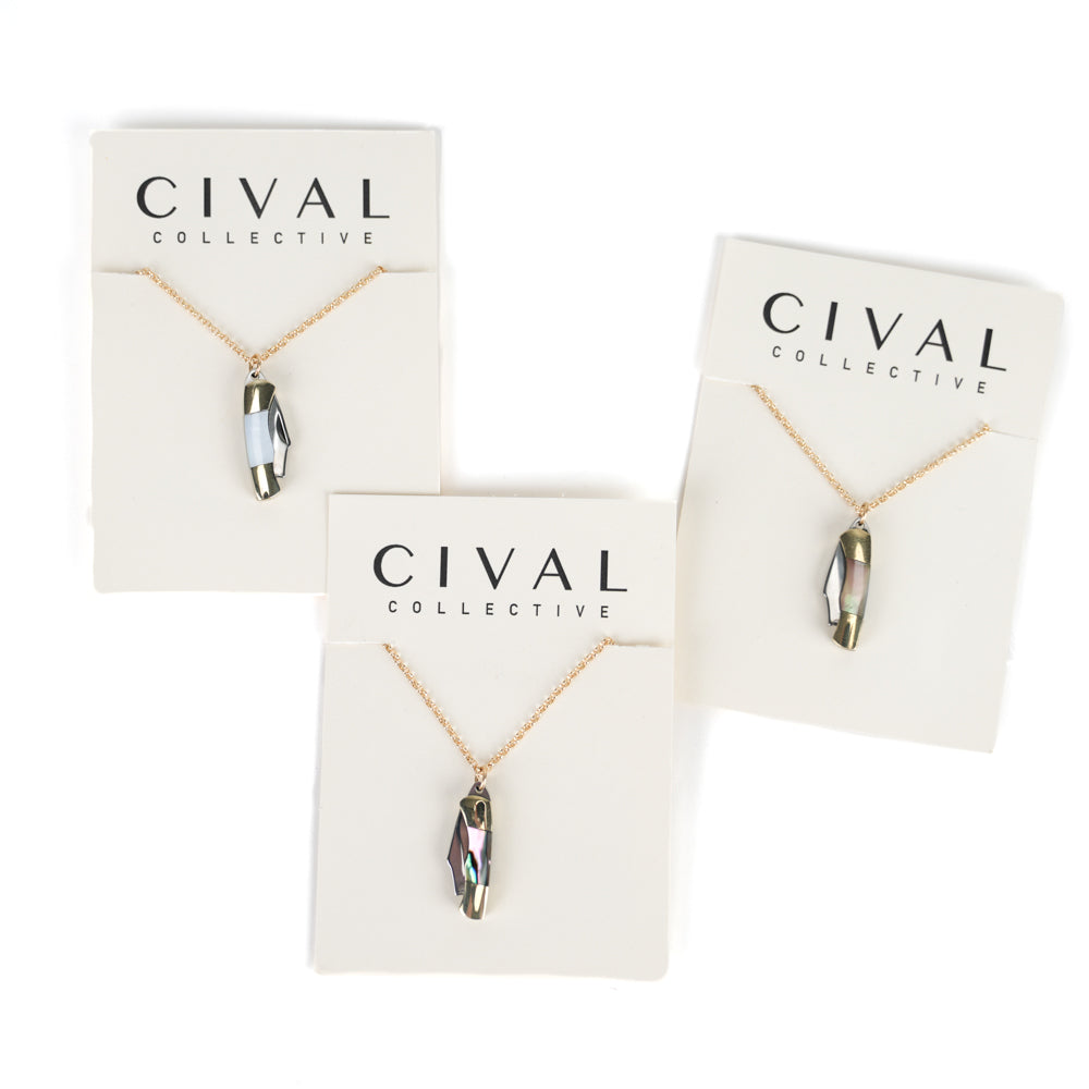Aliza Necklace-Sm Folding Knife w/14K Gold Fill