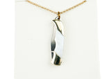 Harlow Necklace-Lg Folding Knife w/Gold Fill Chain