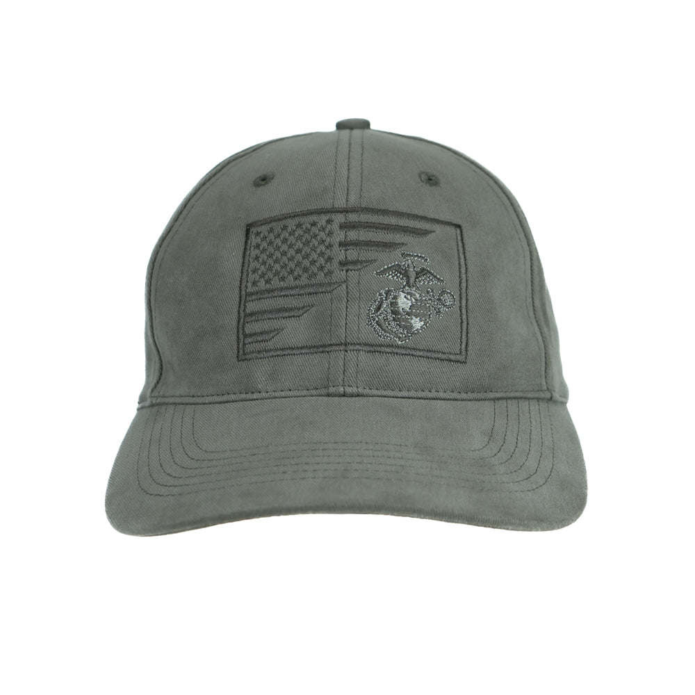 US Flag/EGA Hat-Olive Drab