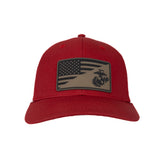Red/White Trucker Hat Split Flag