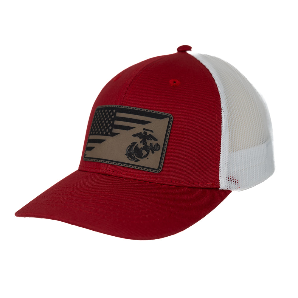 Red/White Trucker Hat Split Flag