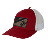 Red/White Trucker Hat Split Flag