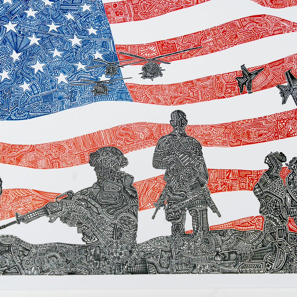 American Heroes Notecard-Hidden Images Art